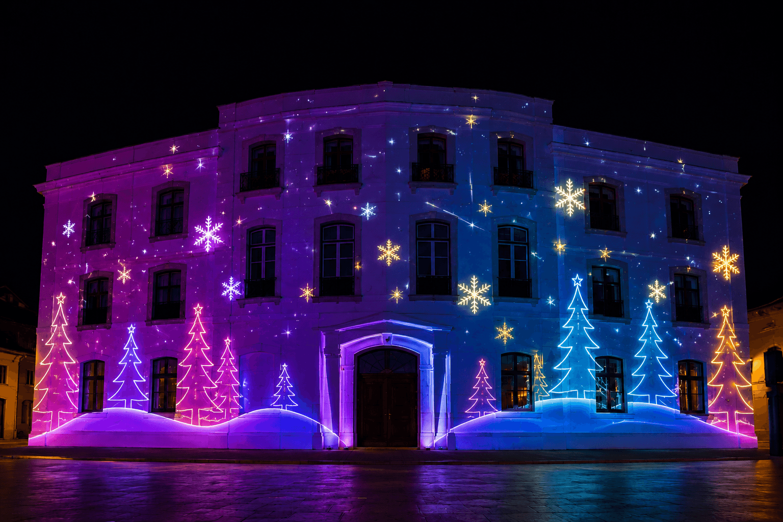 Proyección y mapping navideño